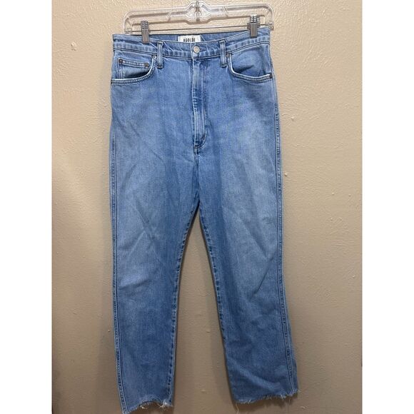 AGOLDE Los Angeles Womens Size 30 Light Wash High Rise Cropped Jeans - Picture 1 of 6